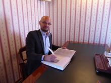 Programme Director Marko Ruokangas working on Important Documents, June 2017