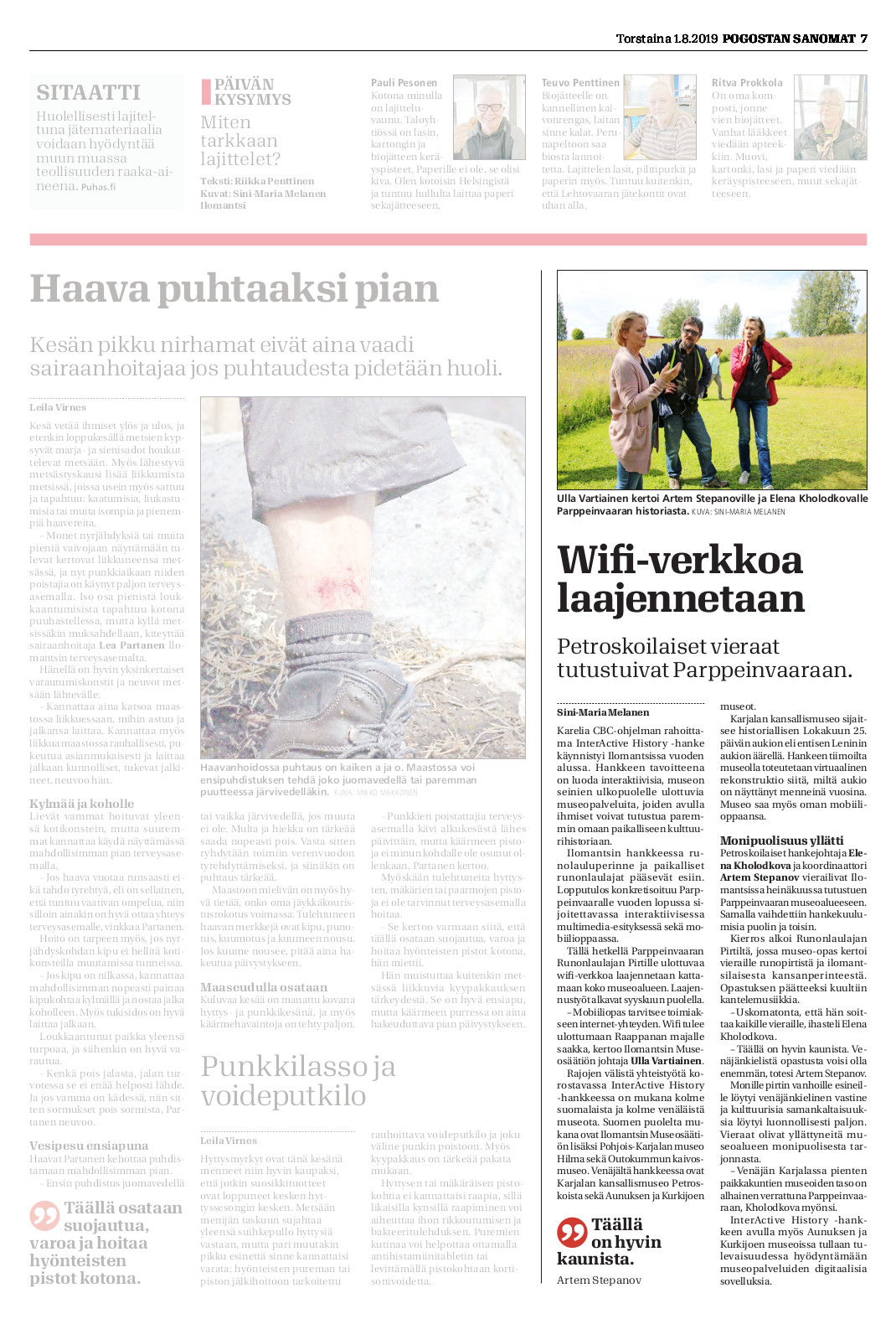New article about the InterActive History project in Pogostan Sanomat newspaper